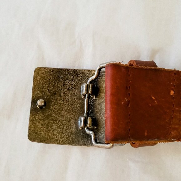 Tulliani Brown  32W- Rustic Leather Belt - Picture 5 of 5